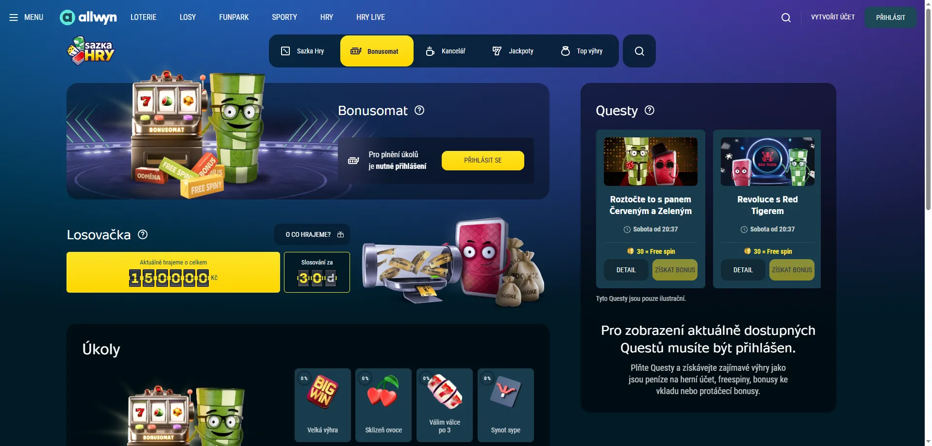 Sazka Casino bonusy – 700 free spinů a 300 Kč zdarma