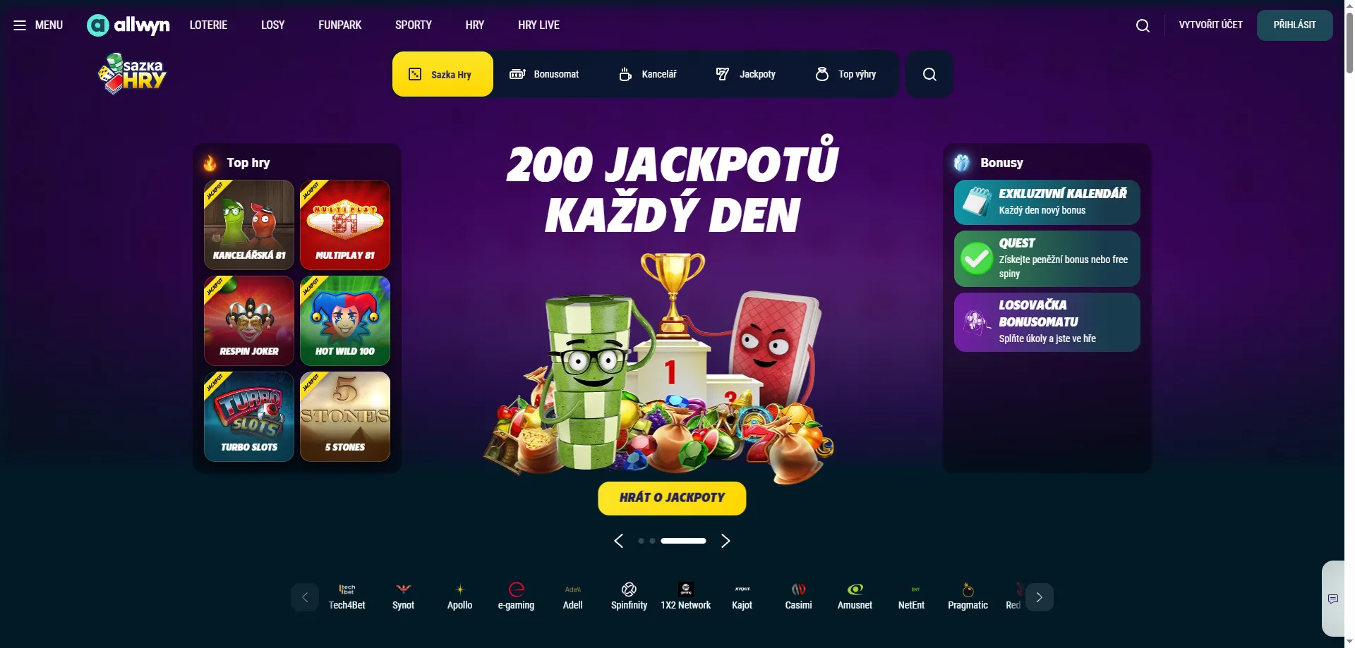 Sazka Casino – přehled her, bonusů a loterie na sazka.cz