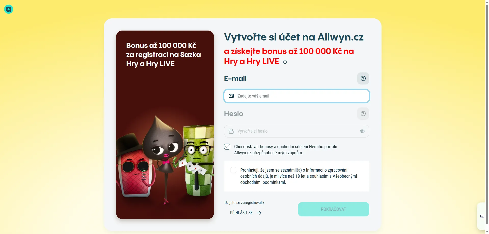 Sazka Casino registrace – jak si vytvořit účet na sazka.cz